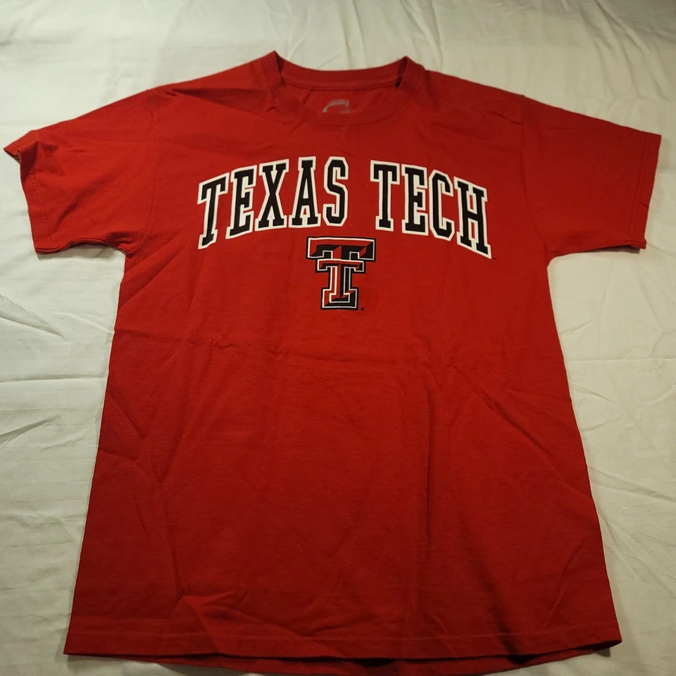 Camiseta de fútbol americano universitario con gráfico de cuadro de los Raiders rojos de Texas Tech para hombre talla M roja Foto 2 de 4