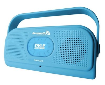 Pyle Home Audio Bluetooth Waterproof Speaker with Mic - Blue New PBTW20BL