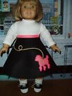 Pink Black Poodle Skirt Doll Clothes Fits American Girl