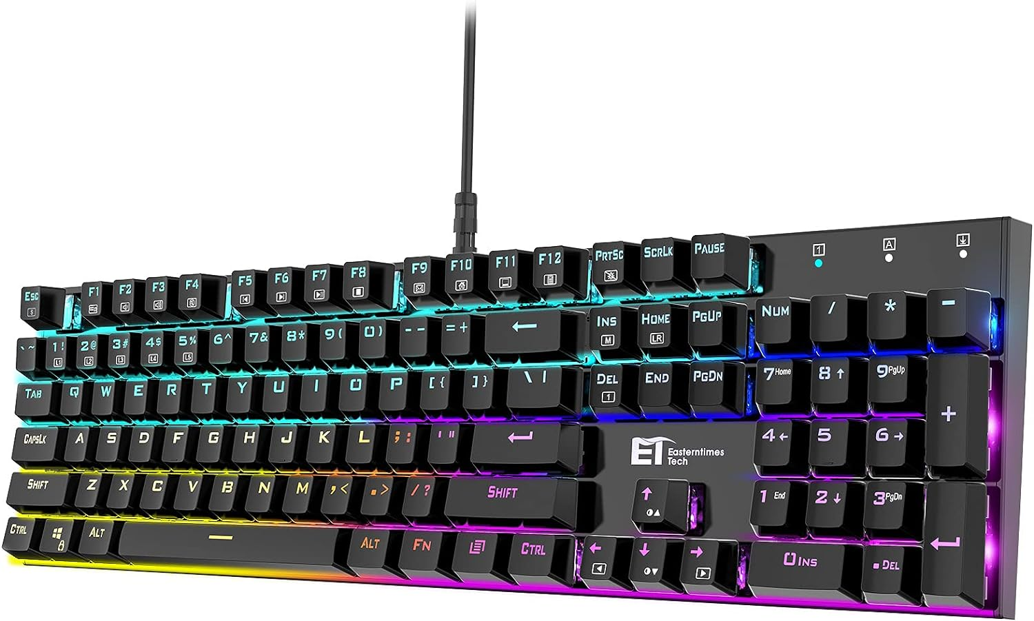RGB Backlit Mechanical Keyboard with 16.8M Colors and 104 Keys for PC/Laptop-image