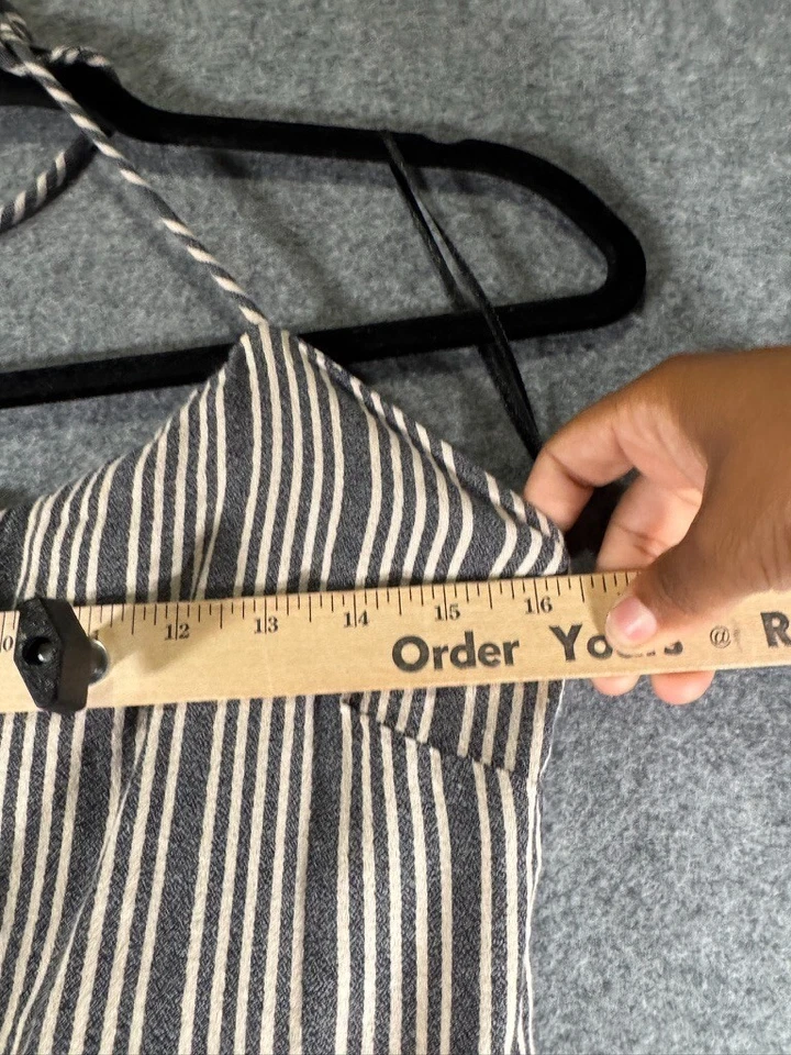 Vestido Ark n Co Mujer Grande Gris Rayas Halter Cuello Midi Elastizado Sin Mangas Boho Foto 3 de 4