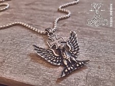 Adler mit Eisernem Kreuz Edelstahl Anhänger/Halskette Rocker Biker Schmuck NEU
