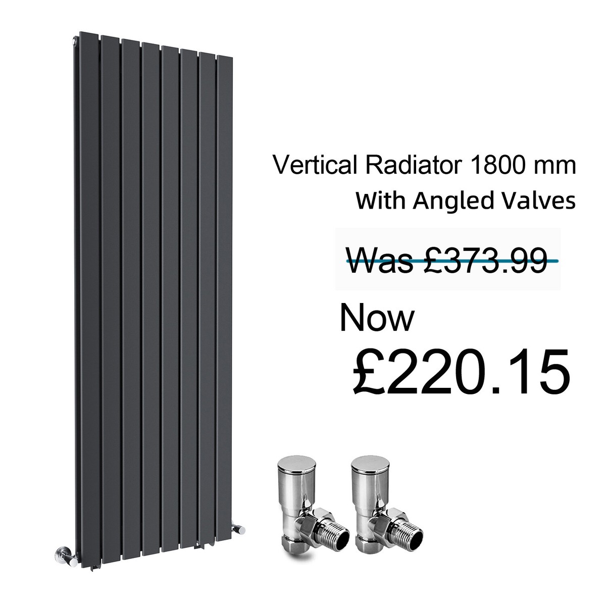 Vertical Radiator 1800 x 600 Anthracite Double Flat Panel Tall