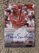 2022 Topps Stadium Club Auto Tony Santillan RC - Cincinnati Reds Red Foil /50