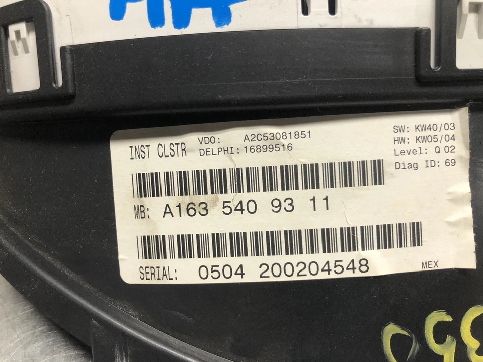 Cuadro medidor velocímetro instrumento Mercedes Benz ML350 2003-2005 Foto 3 de 4