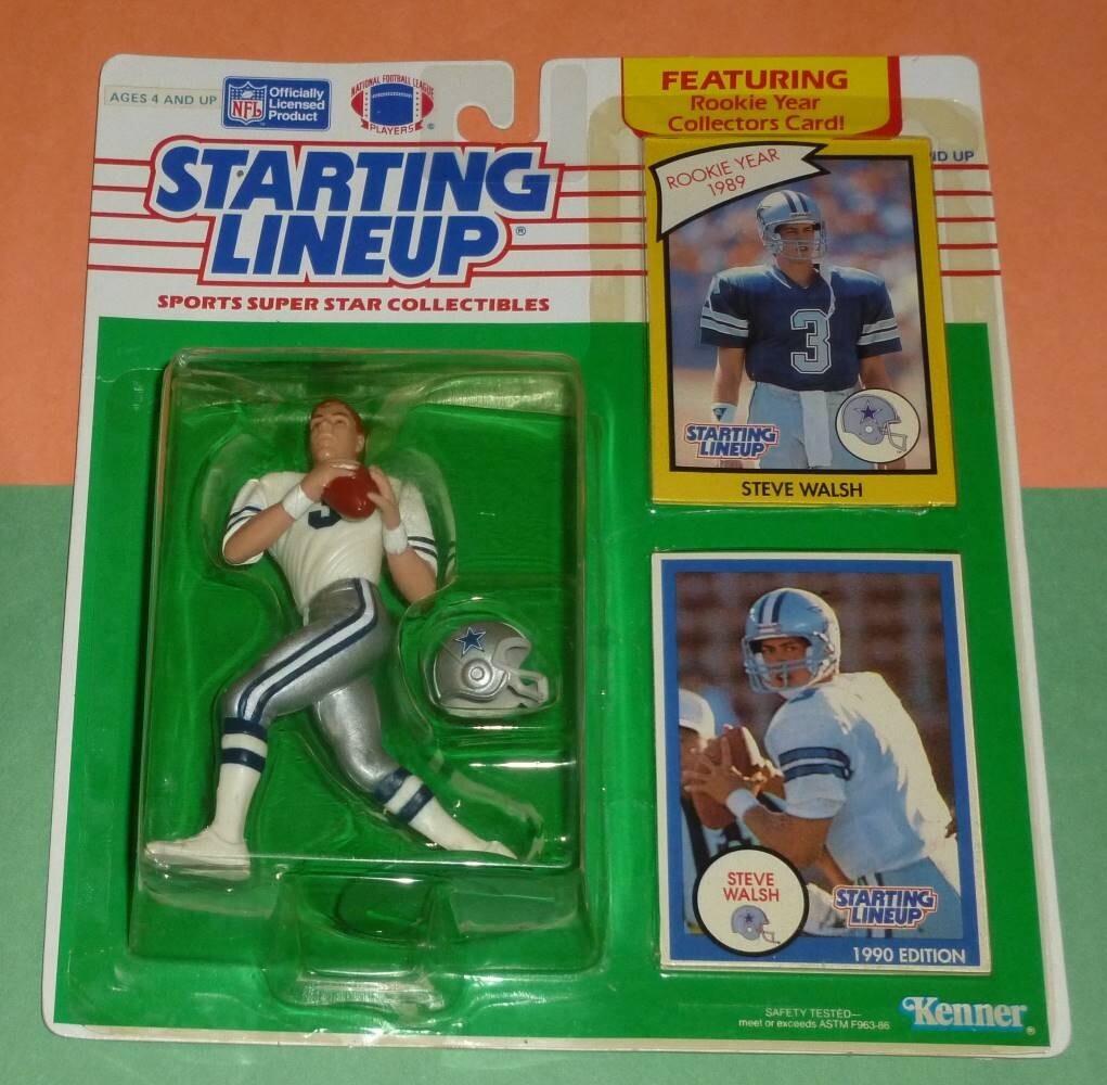 1990 STEVE WALSH Dallas Cowboys Rookie sole Starting Lineup + 1989
