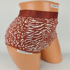 LANE BRYANT CACIQUE PLUS COTTON FULL BRIEF 22/24 PANTY RUST WHITE ANIMAL PRINT