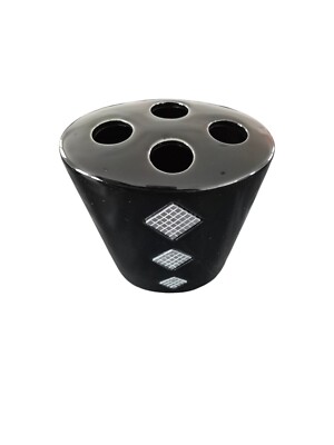 Zahnbürstenhalter schwarz mit silbernen Diamanten