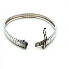 Estate Italian Sterling Silver 7.5" Omega Bracelet Safety Clasp 14.9g Patina — photo 7