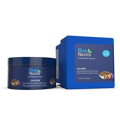 Blue Nectar Almond and Flax Seed Ubtan Face Mask and Pack for Skin 100gm-