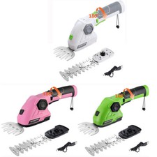Cordless Grass Shear Shrubbery Trimmer 2 in 1 Handheld Electric Hedge Trimmer US