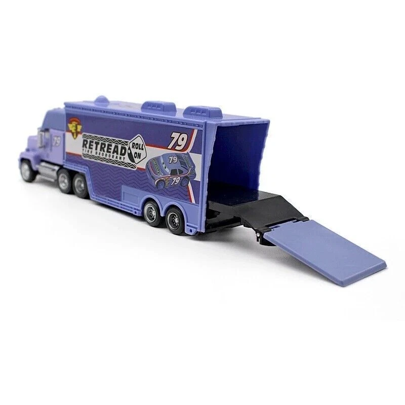 Disney Pixar Cars No.79 Retread Mack Hauler Truck + Mini Car 1:55 Diecast Toys - Image 4 of 4