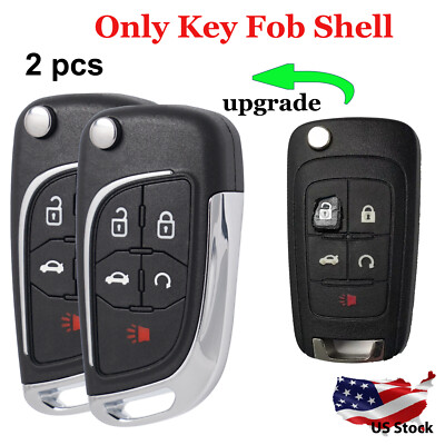 2 For Chevrolet Equinox Malibu Cruze Camaro Remote Key Fob Shell Upgrade 5b