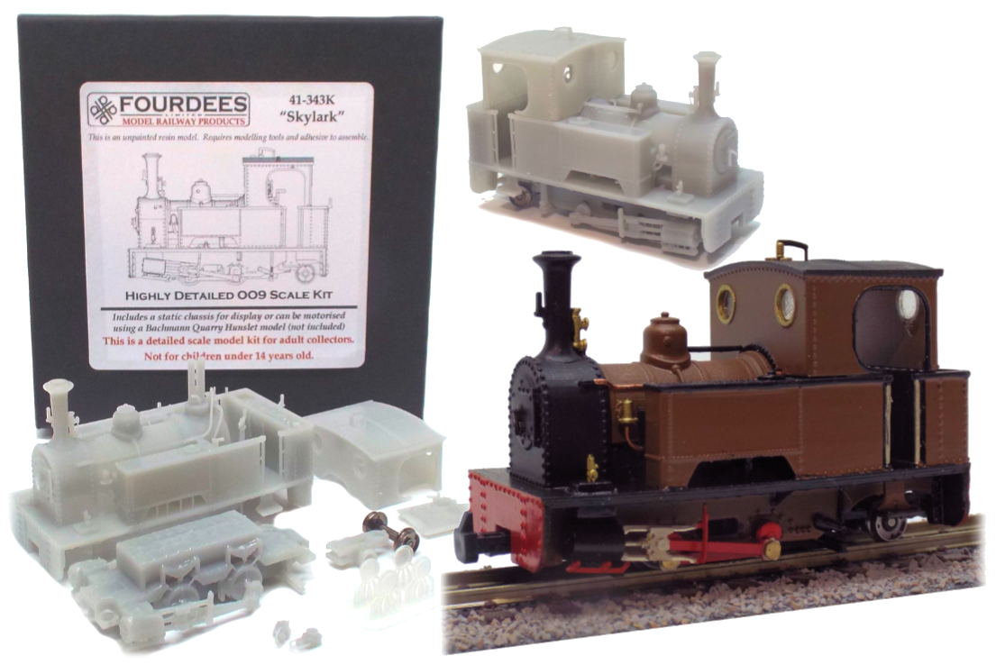 Fourdees Steam Locomotive 'Skylark' 009 / OO9 Kit for Bachmann