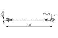 Bosch 1987481435 Bremsschlauch 243 Mm FüR Nissan Qashqai 1.5D-2.0D 02.07-04.14
