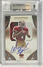 2011 Panini Crown Royale Colin Kaepernick 3 Clr Patch Auto RC/299 BGS 9 10 Auto