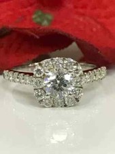 3CT Round Cut Lab Created Diamond Wedding Engagement Ring 14K White Gold Plated