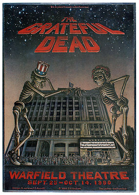 Grateful Dead 1980 Concert Poster - Warfield Theatre San Francisco
