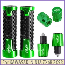 For KAWASAKI NINJA ZX6R ZX9R Motorcycle Handlebar Grips Bar End Cap Tire Valve