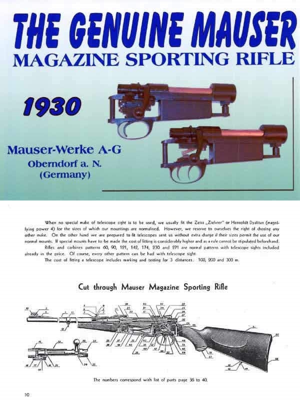Mauser 1930 Sporting Magazine Rifles and Pistols Catalog | eBay