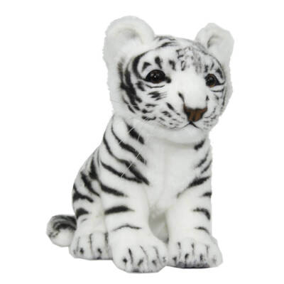 White Amur Tiger Cub Realistic Soft To Touch And Cuddle Perfect Gift (26cm L)