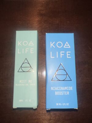 Set Of 2-Koa Life Niacinamide Booster & Mist Me Rejuvenating Toner 1 Oz Each NEW