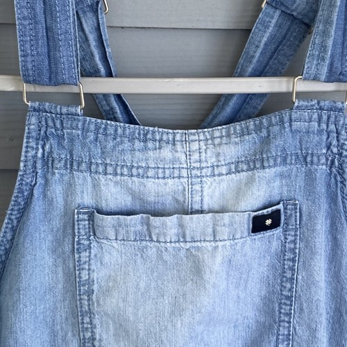 Lucky Brand Girl XL 16 Cute Jumpsuit Romper Denim Shorts Blue Light Wash Cotton - Picture 6 of 8