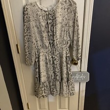 J CREW Women's Multicolor Animal-print smocked-waist dress Small