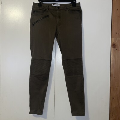 Zara Basic Women's Z1975 Denim  Rouched Knees Jeans Green Stylish Size 8