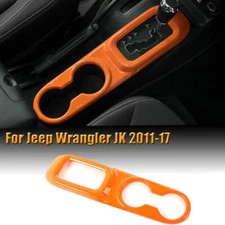 Orange Gear Shift Panel Water Cup Holder Cover Trim For Jeep Wrangler JK 2011-17
