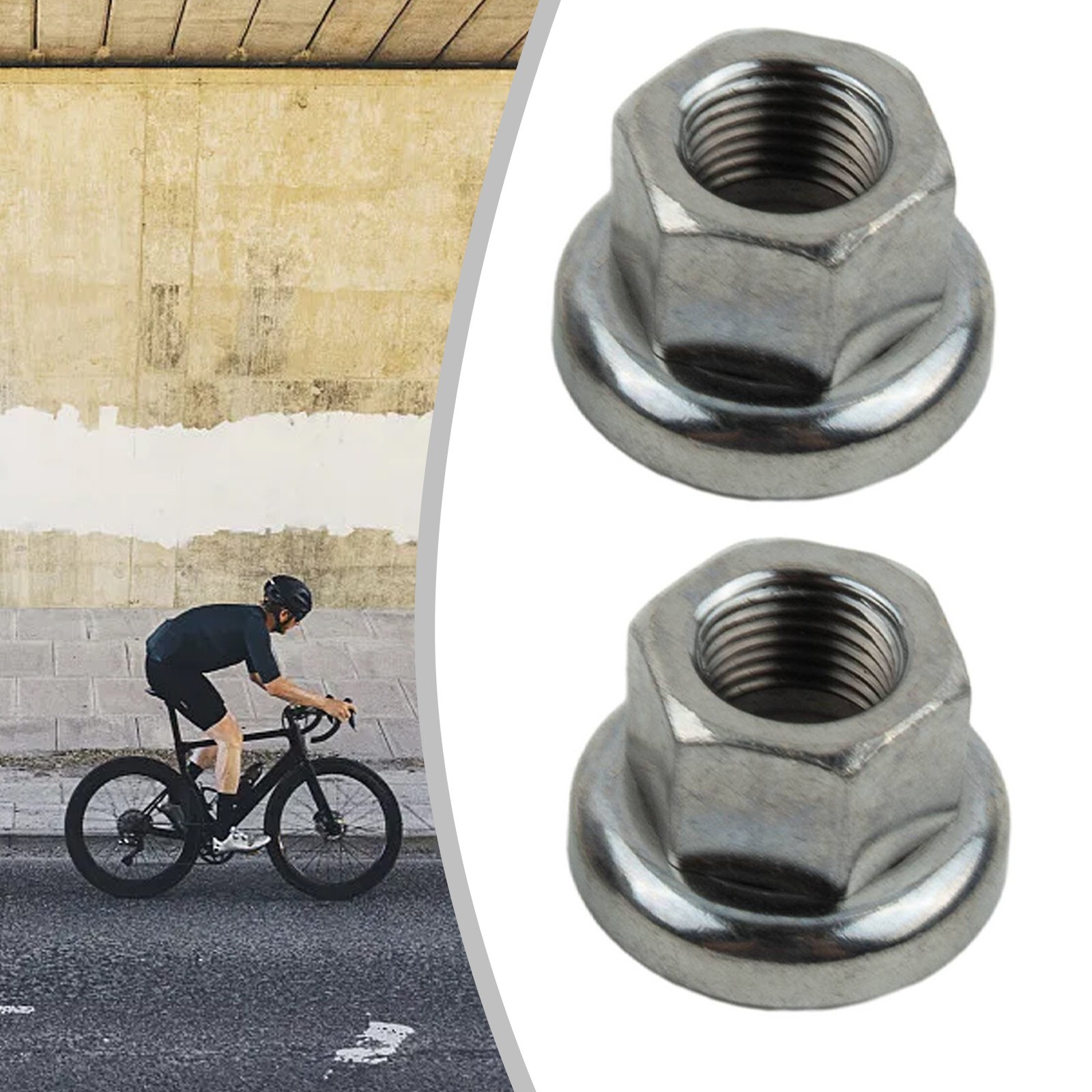 2x Steel M9/10 Bike Bicycles Track Wheel Nuts Wheels Hub Axle