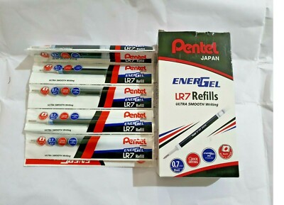 10 PENTEL Refill for ENERGEL ROLLER GEL PEN LR7 GREEN | 0.7mm | Smooth Writing