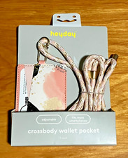 heyday Cell Phone Wallet Pocket with Crossbody Strap -Abstract Peach- New in Box