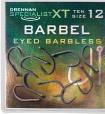 DRENNAN SPECIALIST XT BARBEL - 10 PER PK - BARBLESS EYED FISHING HOOKS