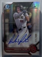 ANDREW PINTAR 2022 Bowman Draft 1ST BOWMAN REFRACTOR AUTO /499 #CDA-AP DBacks