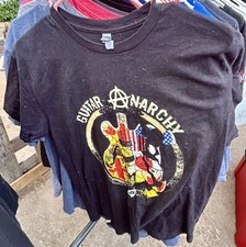 VINTAGE Mens Punk T-Shirt Guitar Anarchy Punk Rockers Rock  Roll Anarchist Sz-M