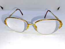Vintage Tura Eyeglass Frames MOD688 JAPAN Gold w/Floral Accents 55-17-135