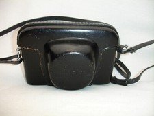 vintage MINOLTA Camera Case Pouch Black leather, with strap
