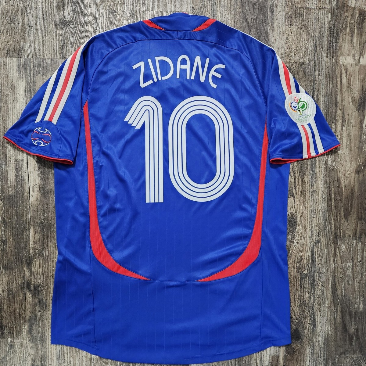 2006 Adidas France Home Soccer Jersey Zinedine Zidane Men L 2006 Adidas France Home Soccer Jersey Zinedine Zidane Men L