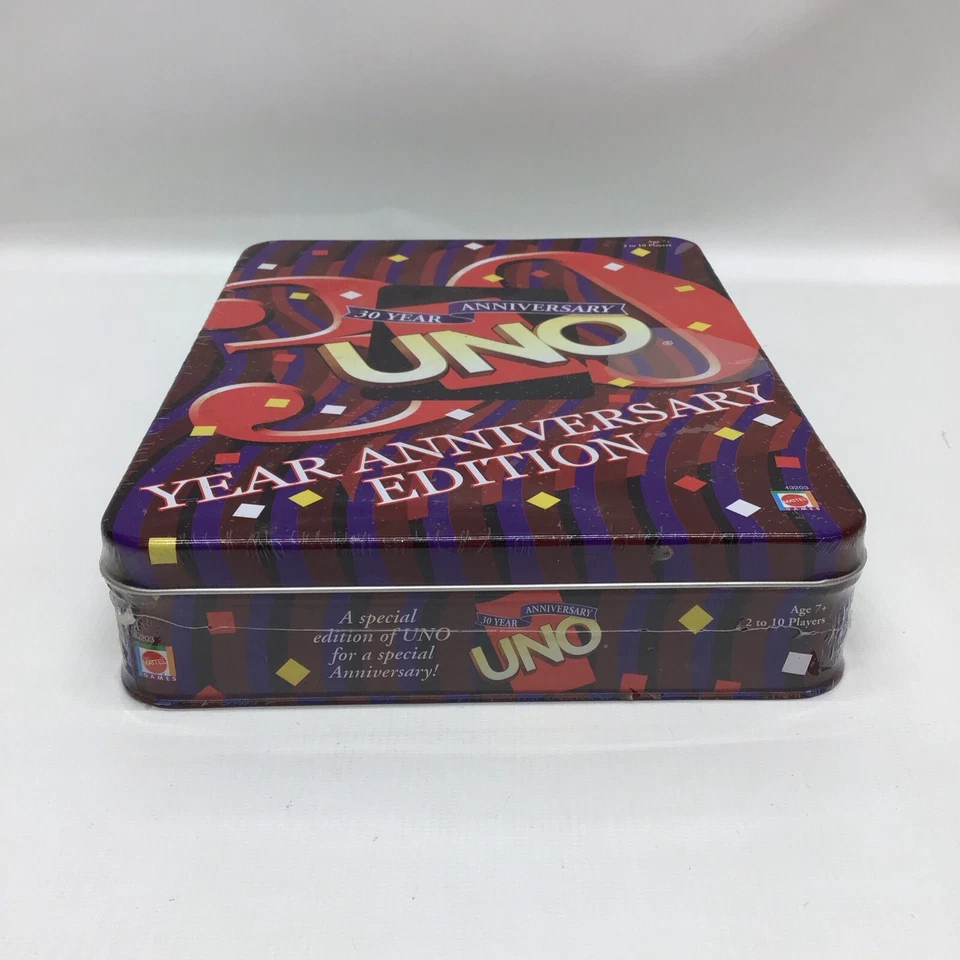 Mattel UNO 30 Year Anniversary Edition Card Game In Tin NOS Factory Sealed 2001 - Image 4 of 4