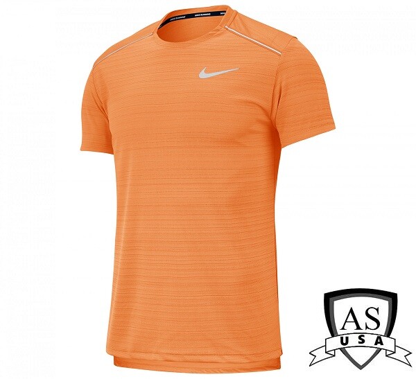 Nike DriFit Miler Reflective Running/Training Shirt Orange AJ7565 806 Size S eBay
