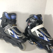 Schwinn Roller Blades X-Pulse Blue Silver Youth Size 5-8 Adjustable - ABEC-5