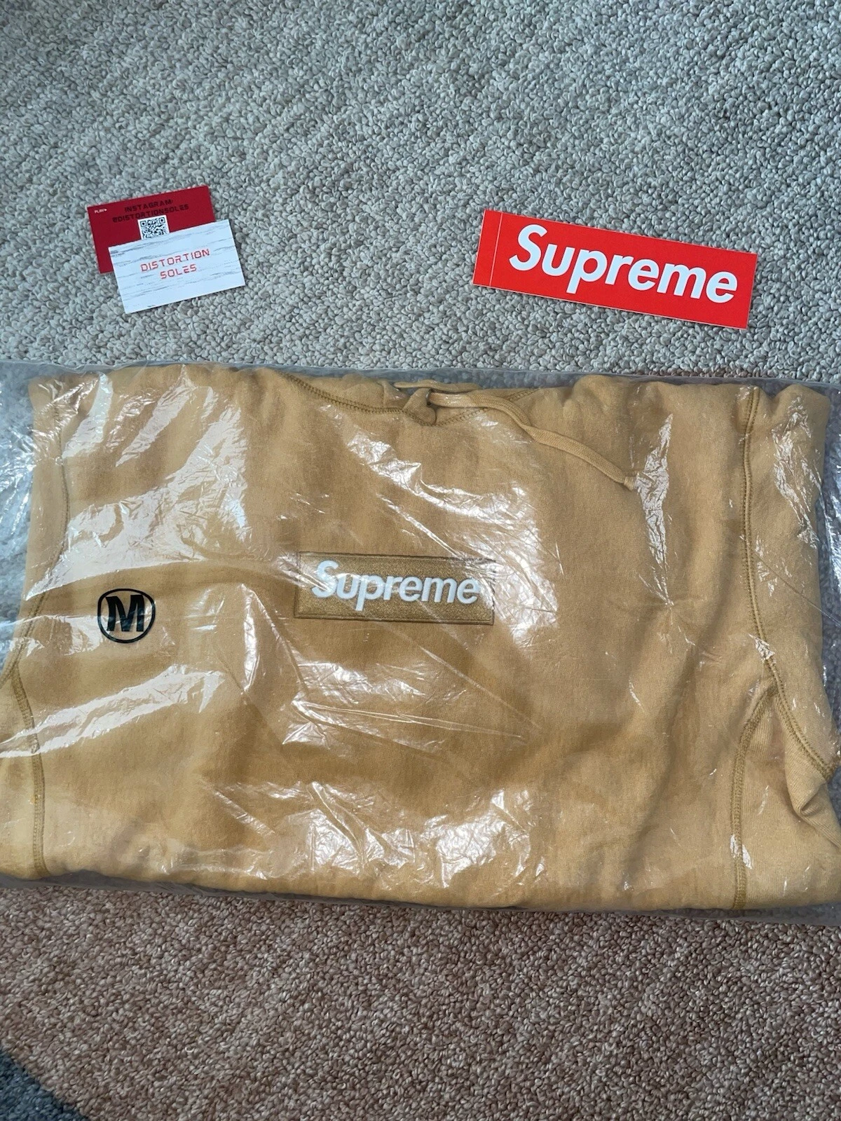 Supreme Box Logo Hooded Sweatshirt (FW21) Light Mustard