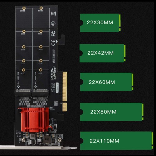 1 PC PCIe 3.1 X8 To 2 Port M.2 SSD Adapter Expansion Card Dual M-key Converter - Afbeelding 11 van 11