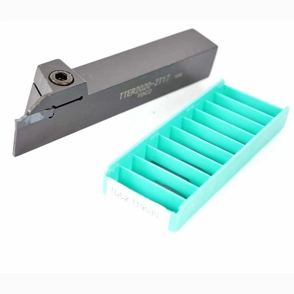 TTER2020-2T17 2mm Width 20mm External Grooving Tool Holder + 10Pcs TDC2 TT9030 - Image 2 of 3