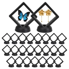25 PCS Floating Display Case, Challenge Coin Display Stand, 3D Floating Frame...