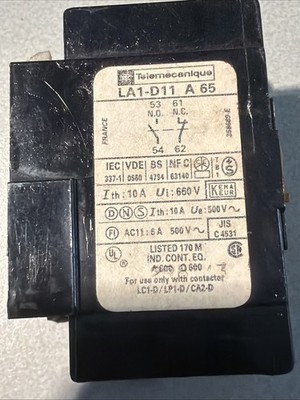 Telemecanique Hilfskontaktblock LA1-D11-A65 contact block NO+NC LA1D11A65