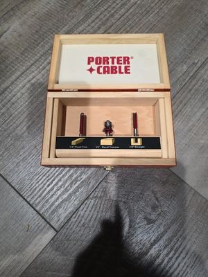 #ad Porter Cable PCRBS03 3 Piece Trim amp; Cut Router Bit Set $19.99