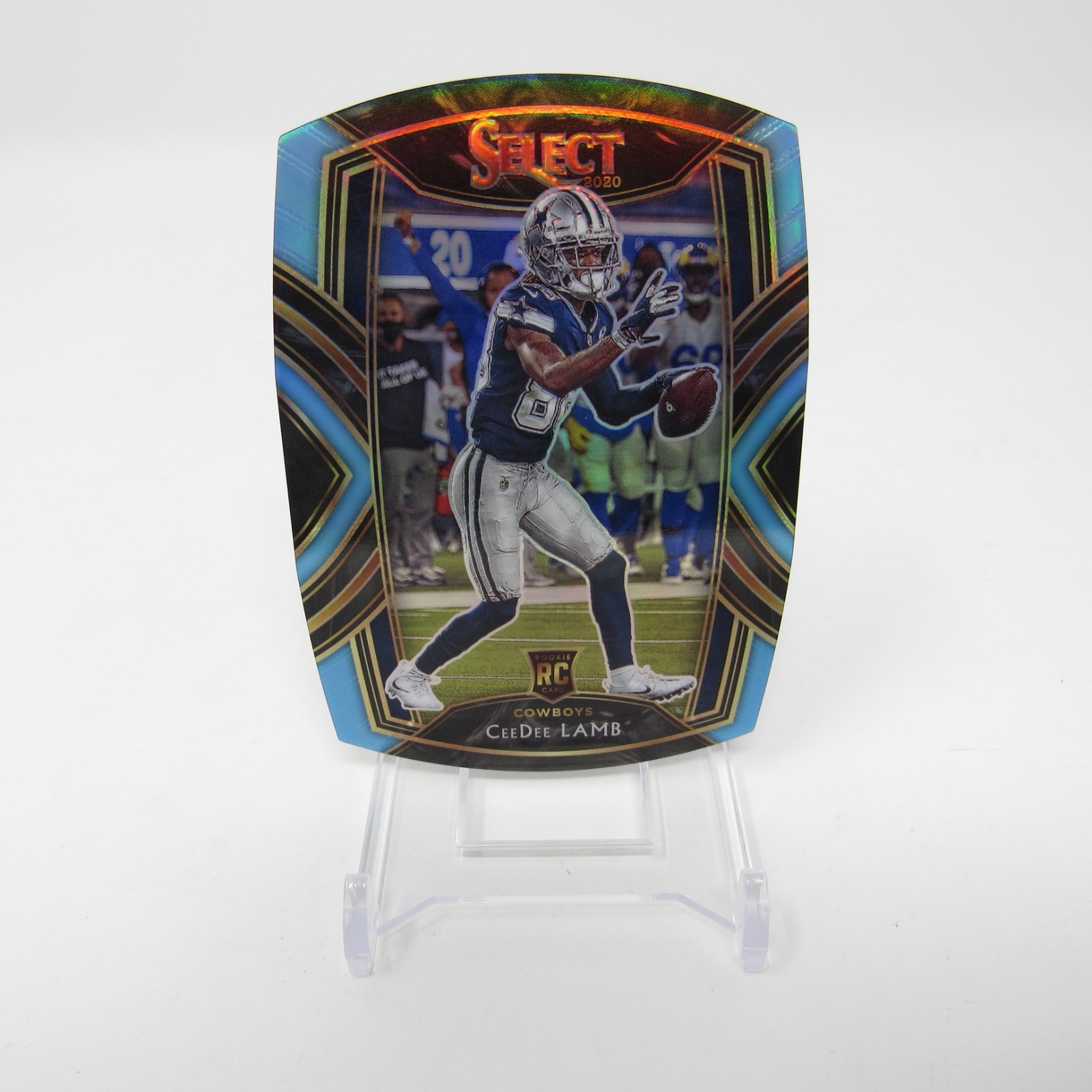 2020 Panini Select CeeDee Lamb Die-Cut Club Level Light Blue Prizm RC #257