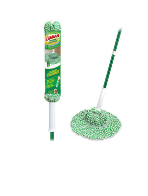 Libman Tornado Twist Mop Cotton Blend Head Steel Handle Green & White
